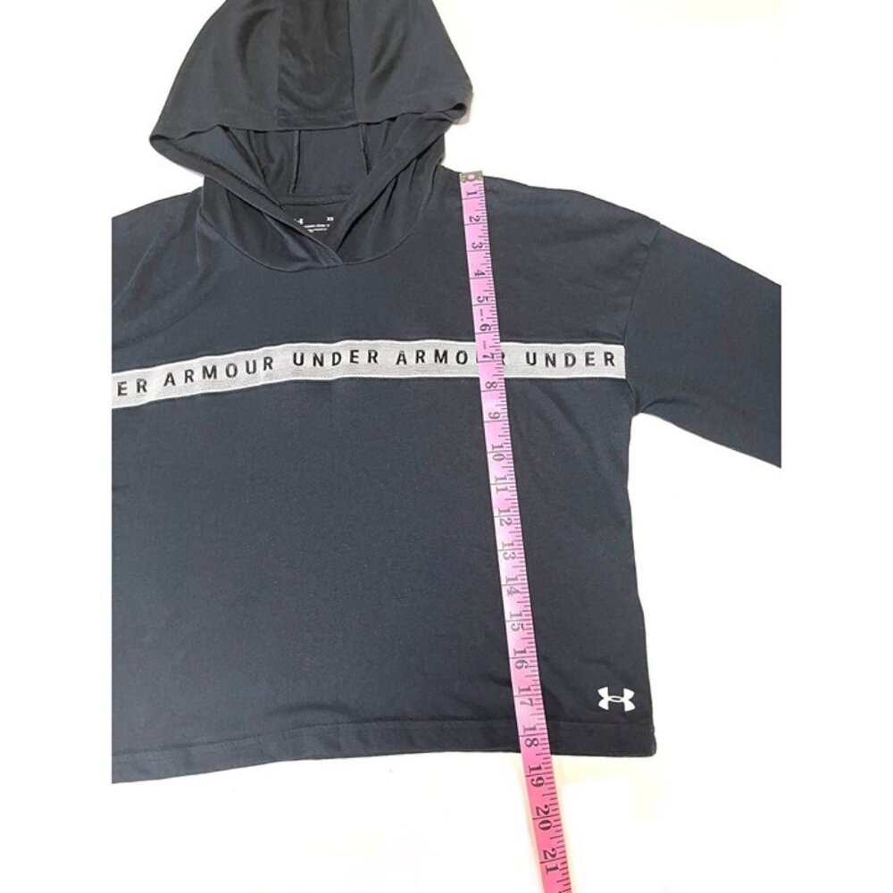 Under Armour.Athletic crop hoodie sweatshirt, black color, size m - Picture 5 of 10